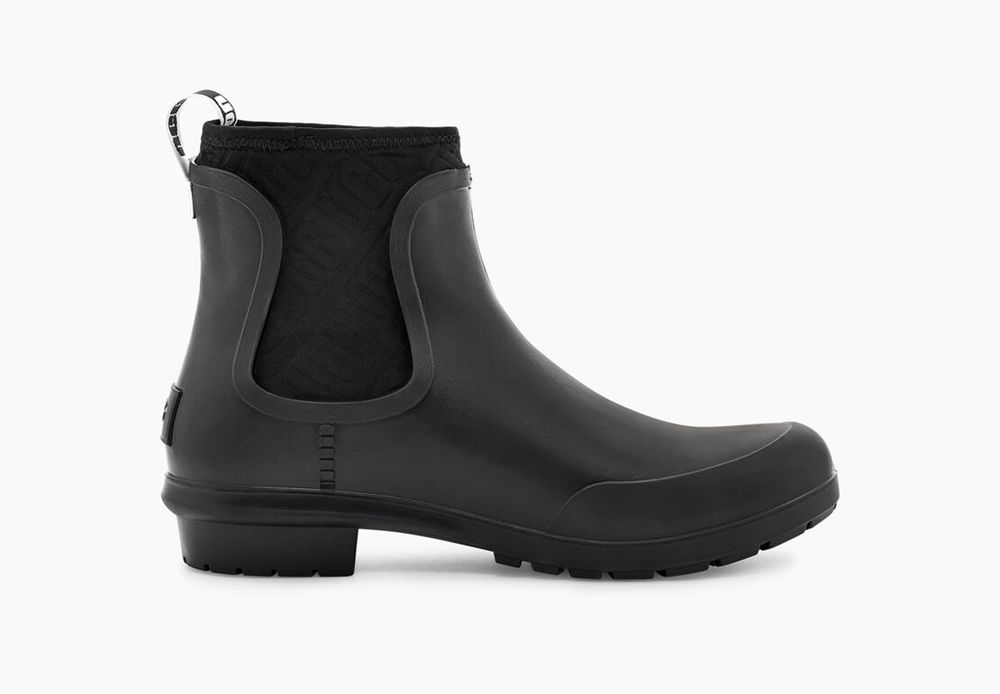 Ugg Rain Boot Womens - Ugg Chevonne Black - 856ODWHLG